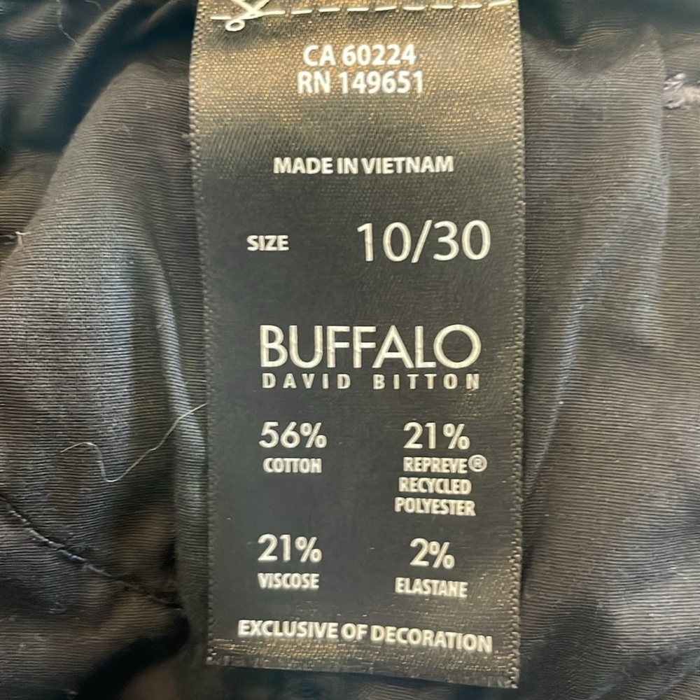 BUFFALO David Burton Alyssa High Rise Straight Leg Stretch Denim Jeans, Sz 10/30 - Picture 10 of 12